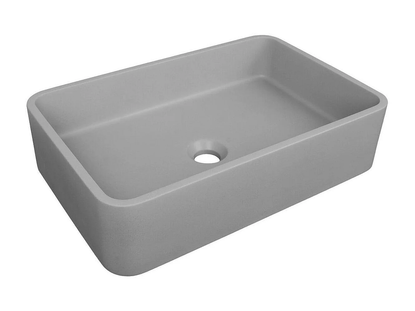 ALAN rechteckiges Aufsatzwaschbecken aus grauem Beton 50x32,5cm