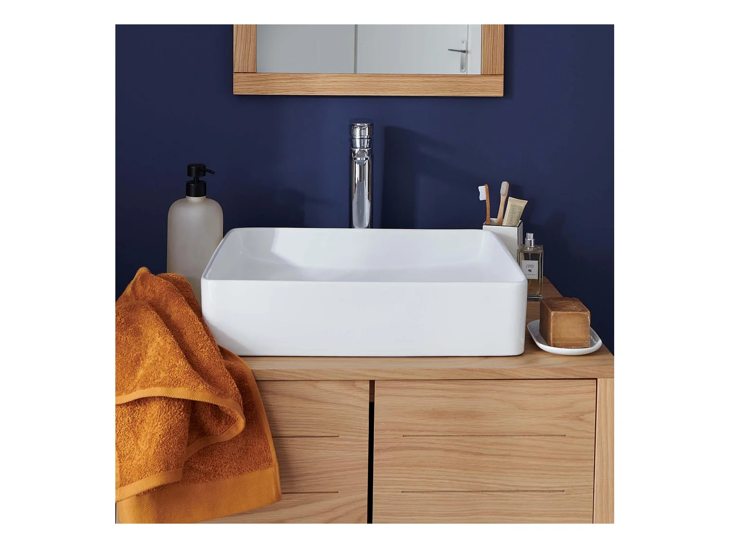 Vasque à poser rectangle en céramique 47x36cm