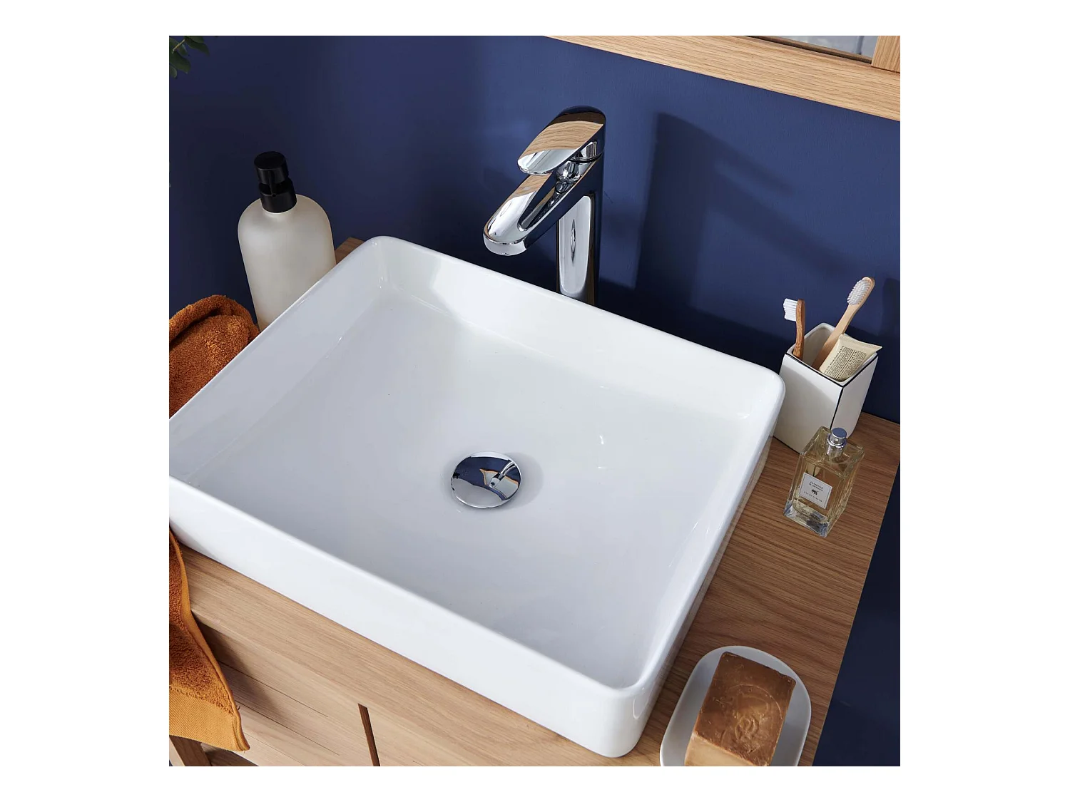 Vasque à poser rectangle en céramique 47x36cm