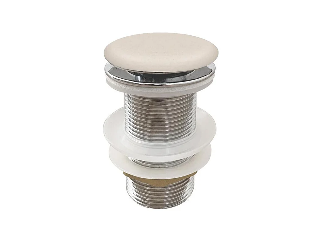 Aufsatzwaschbecken aus Travertinbeton 36,2x36,2cm FLORE + JAMES Abfluss