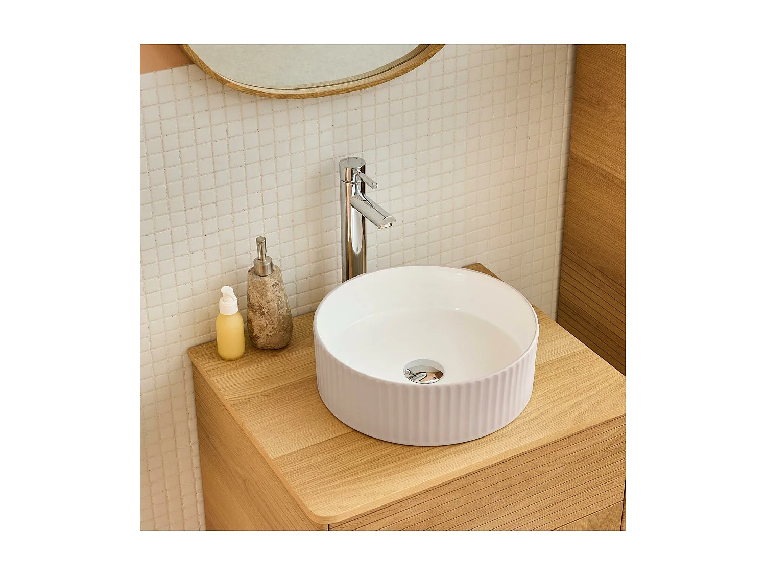 Vaso de lavabo redondo 36 x 36 cm NELA