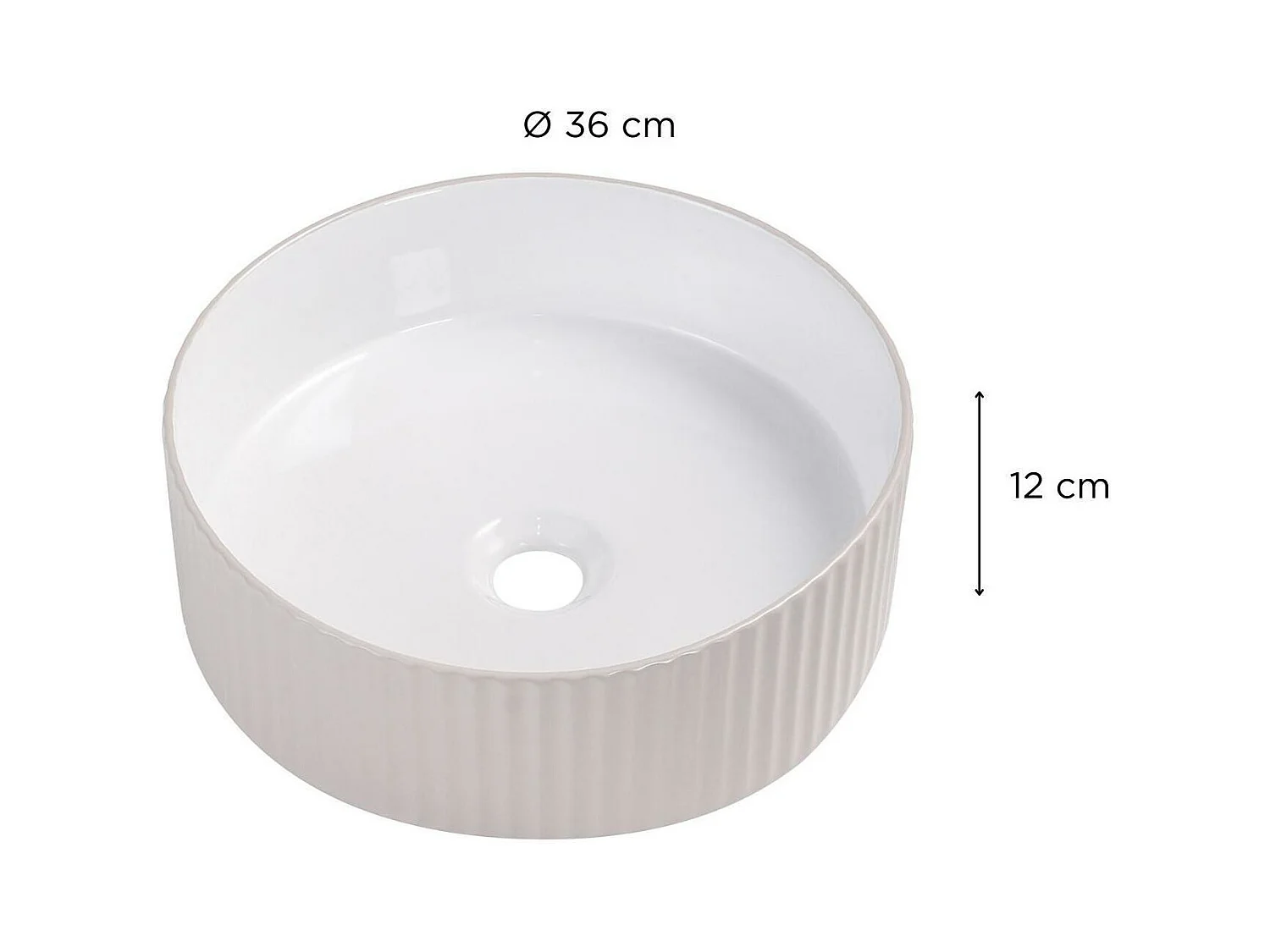 Vaso de lavabo redondo 36 x 36 cm NELA