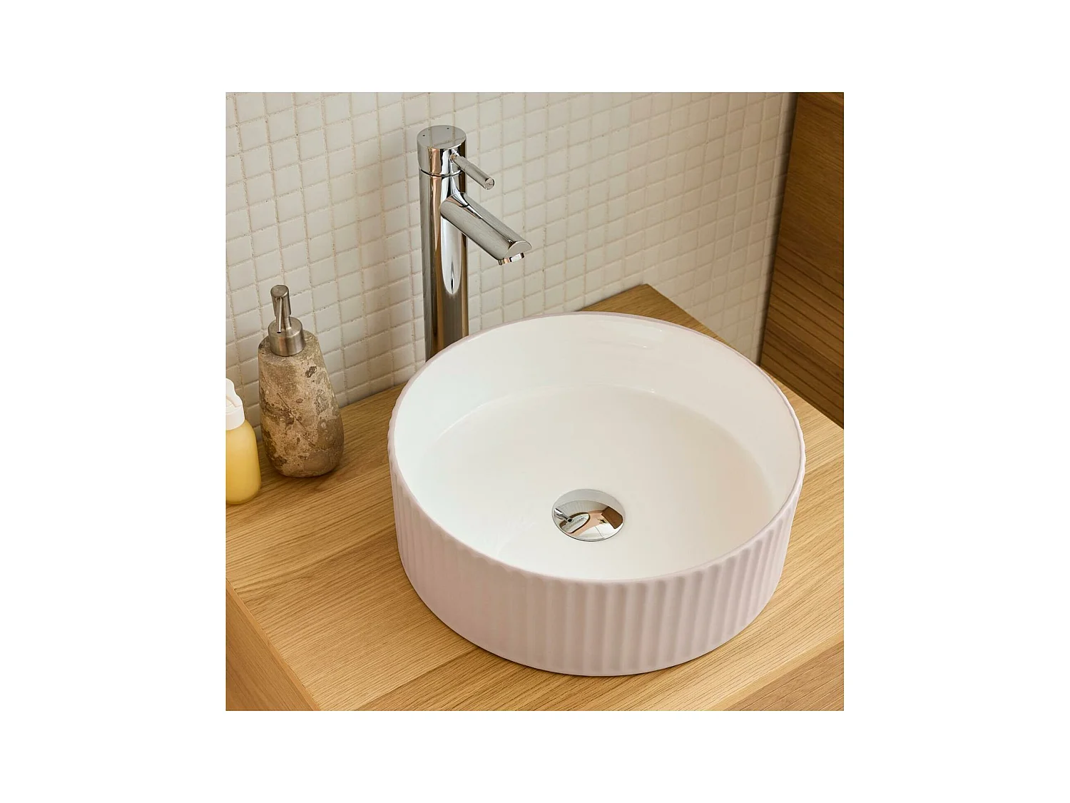 Vaso de lavabo redondo 36 x 36 cm NELA