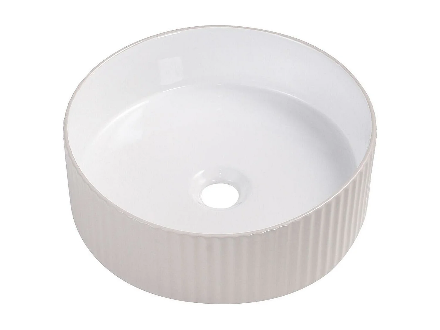 Vasque à poser ronde en céramique ondulée 36cm