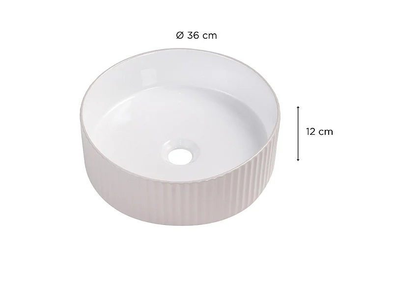 Lavabo da appoggio rotondo NELA 36 x 36 cm