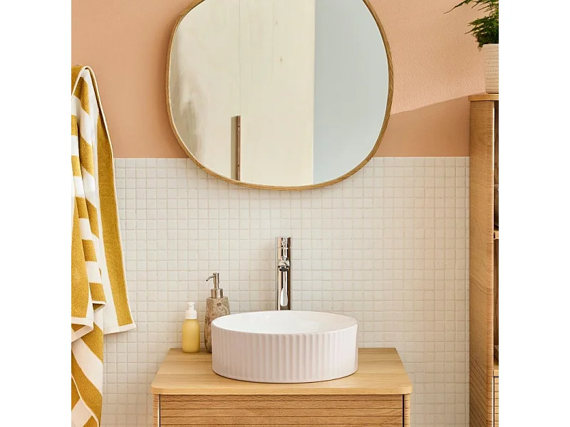 Lavabo da appoggio rotondo NELA 36 x 36 cm