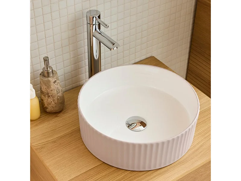 Lavabo da appoggio rotondo NELA 36 x 36 cm