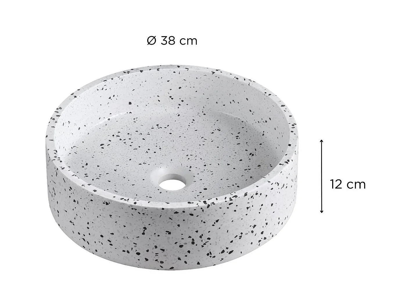 MILA 38cm ronde terrazzo opzetwastafel