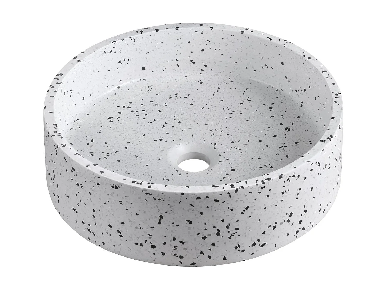 Lavabo sobre encimera redondo de terrazo MILA de 38 cm