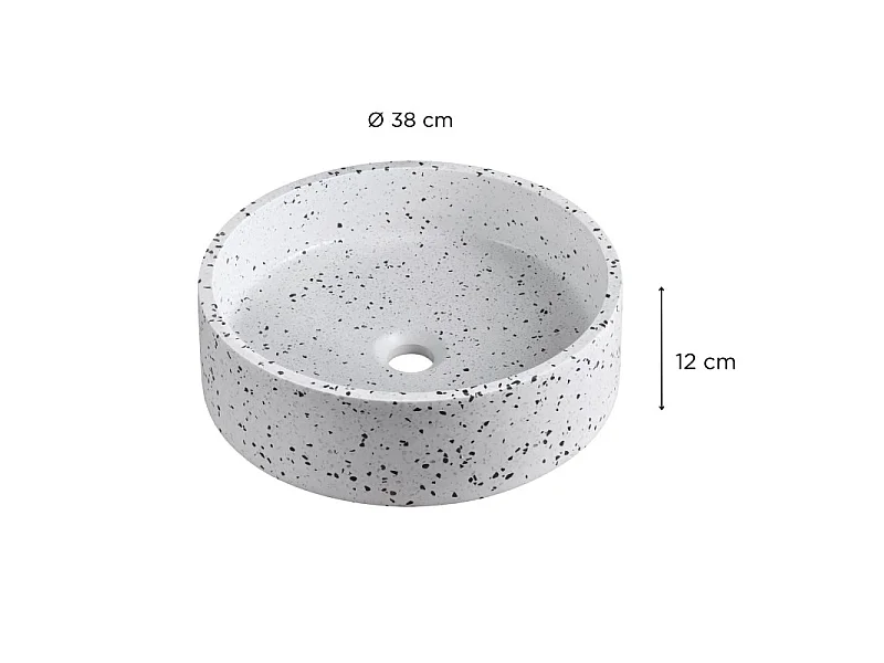 Vasque à poser ronde en terrazzo 38cm