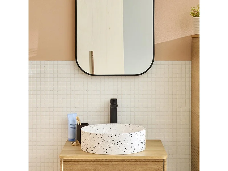 Vasque à poser ronde en terrazzo 38cm