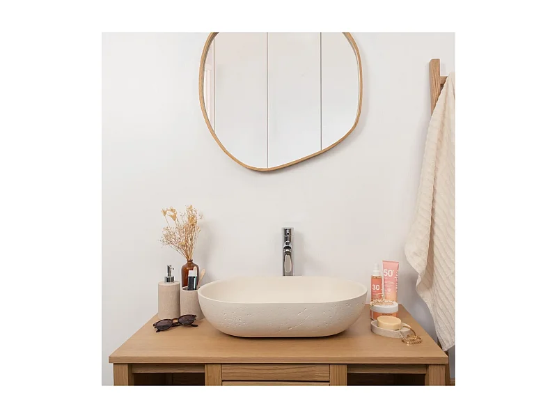 Lavabo de apoyo ovalado 53x35cm FLORE