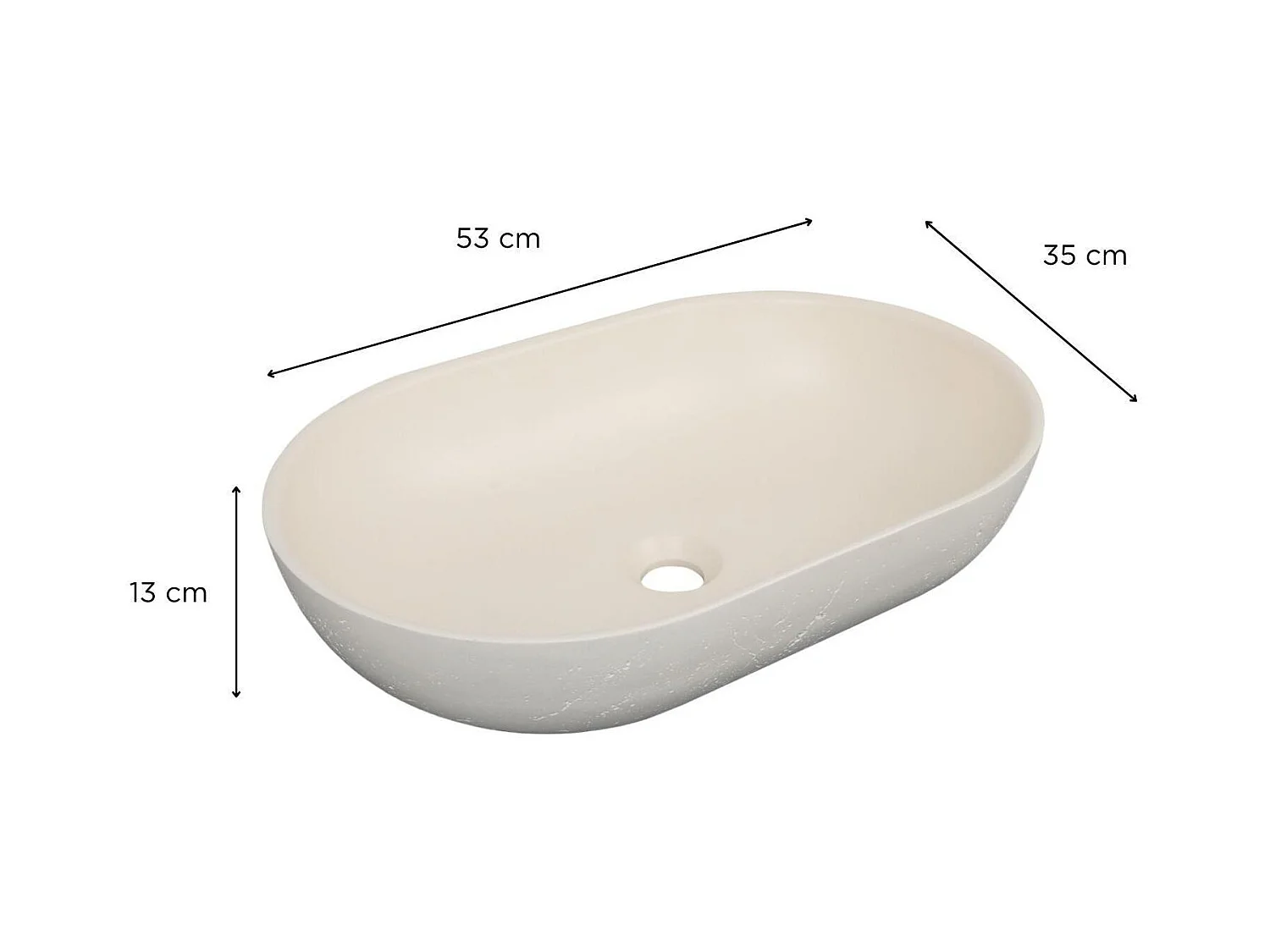 Lavabo de apoyo ovalado 53x35cm FLORE
