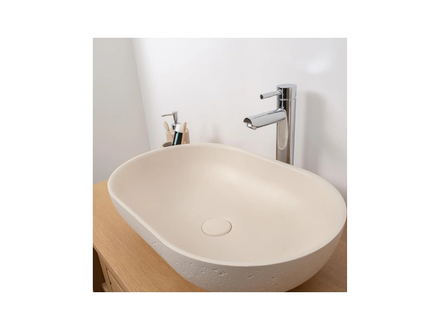Lavabo de apoyo ovalado 53x35cm FLORE
