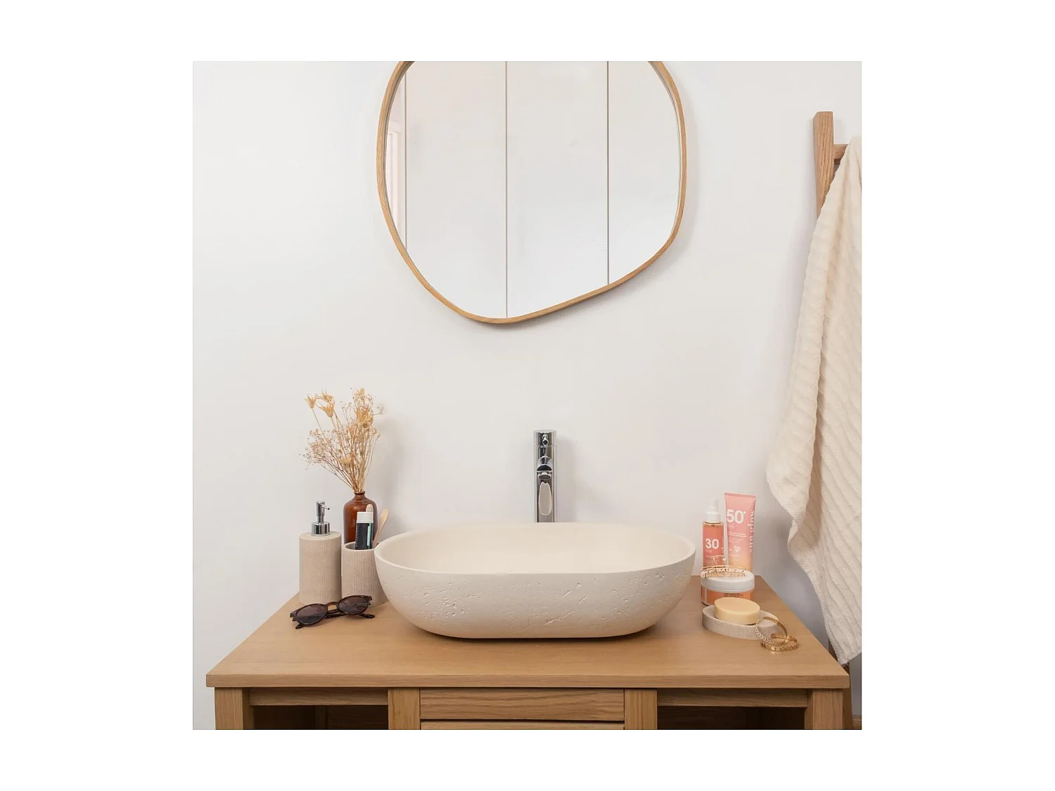 Lavabo ovale da appoggio FLORE 53x35cm