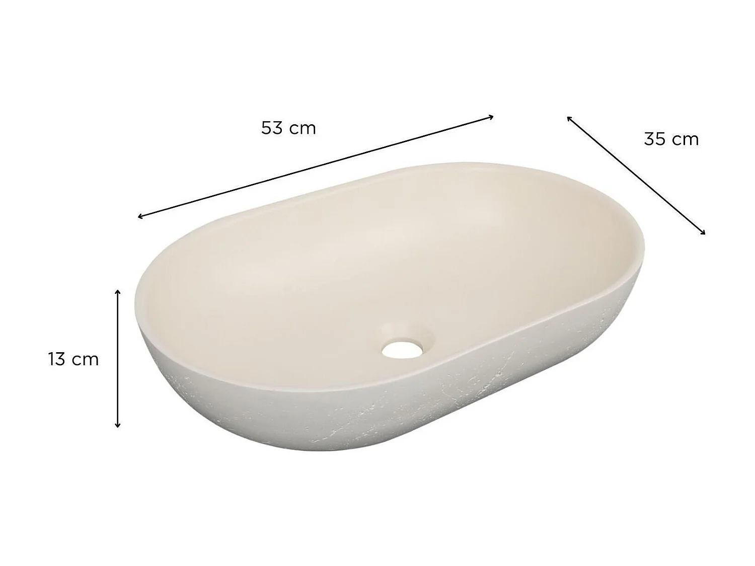 Lavabo ovale da appoggio FLORE 53x35cm