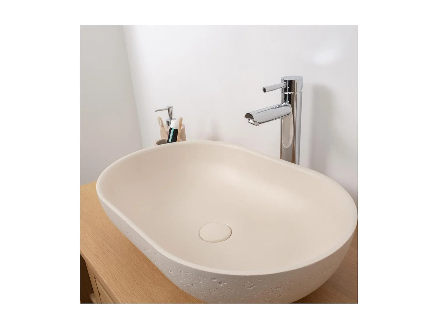 Lavabo ovale da appoggio FLORE 53x35cm
