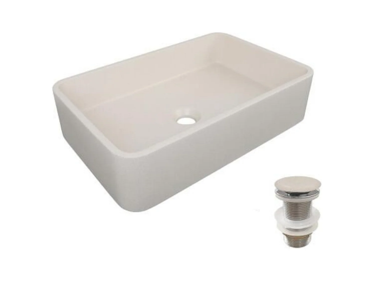 Lavabo da appoggio rettangolare 50x32,5cm + piletta SANDY