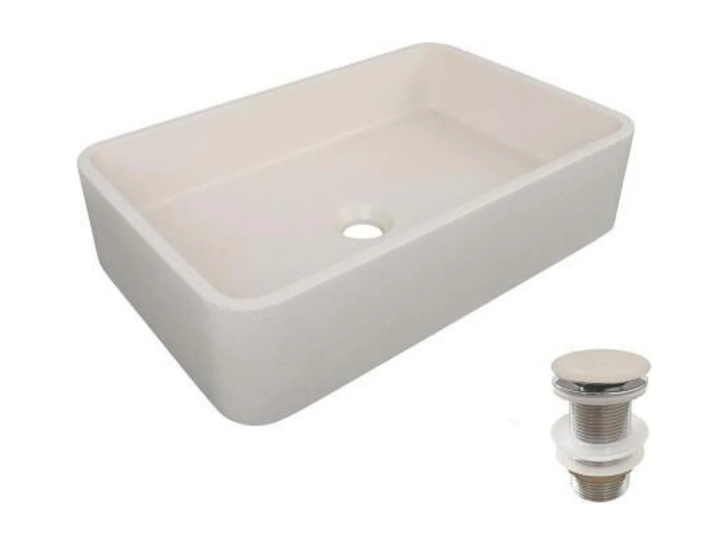 Lavabo da appoggio rettangolare 50x32,5cm + piletta SANDY
