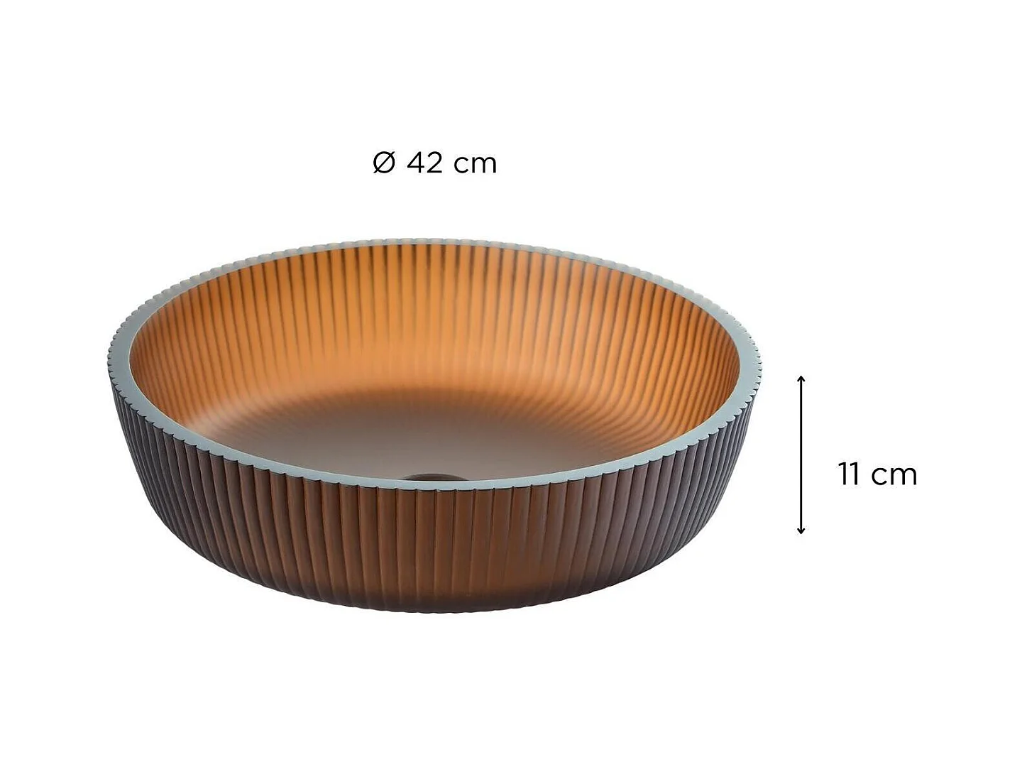 HONNY 42cm ronde wastafel met matglasstructuur