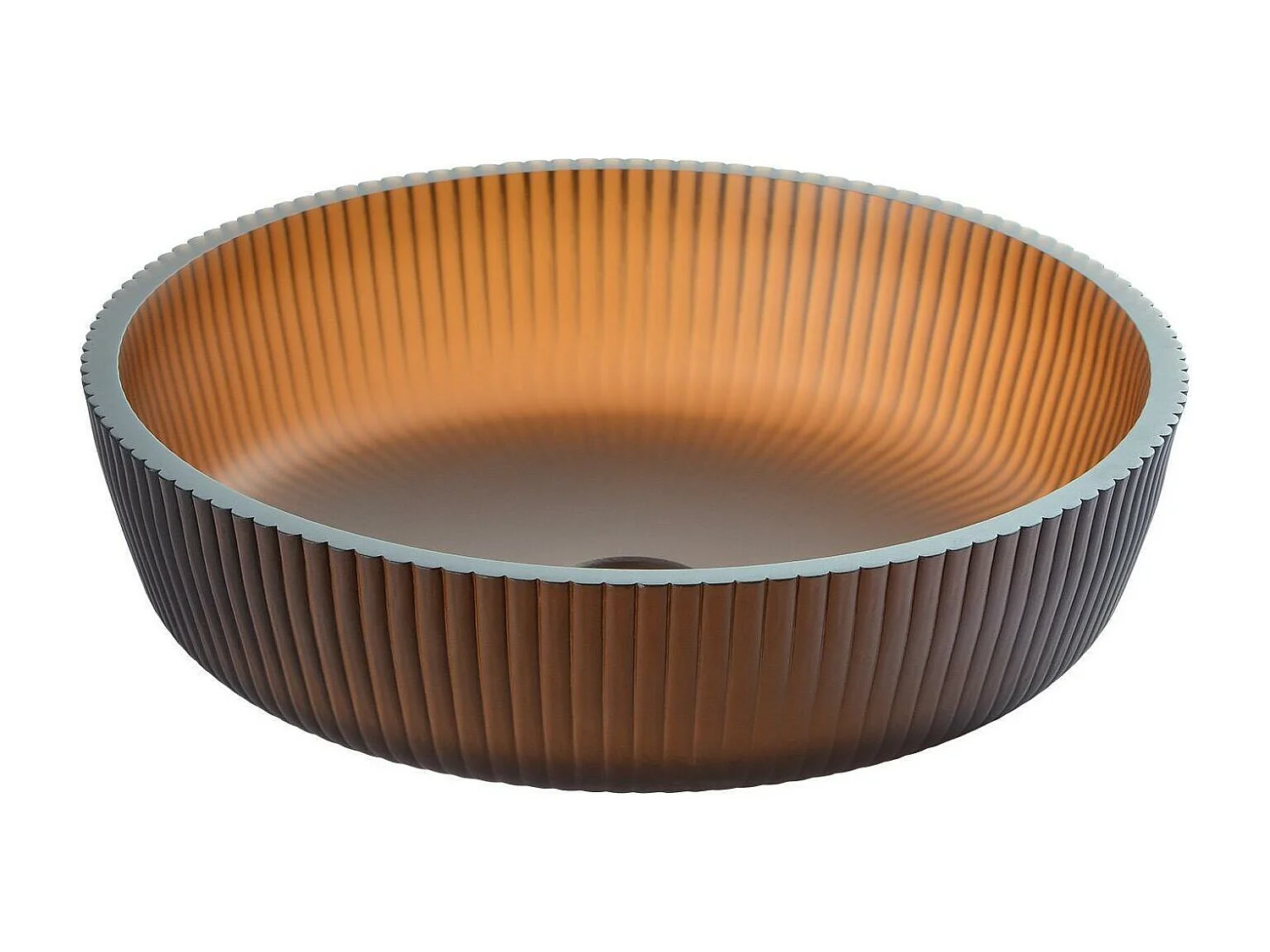 Vasque à poser ronde en verre texturé dépoli 42cm