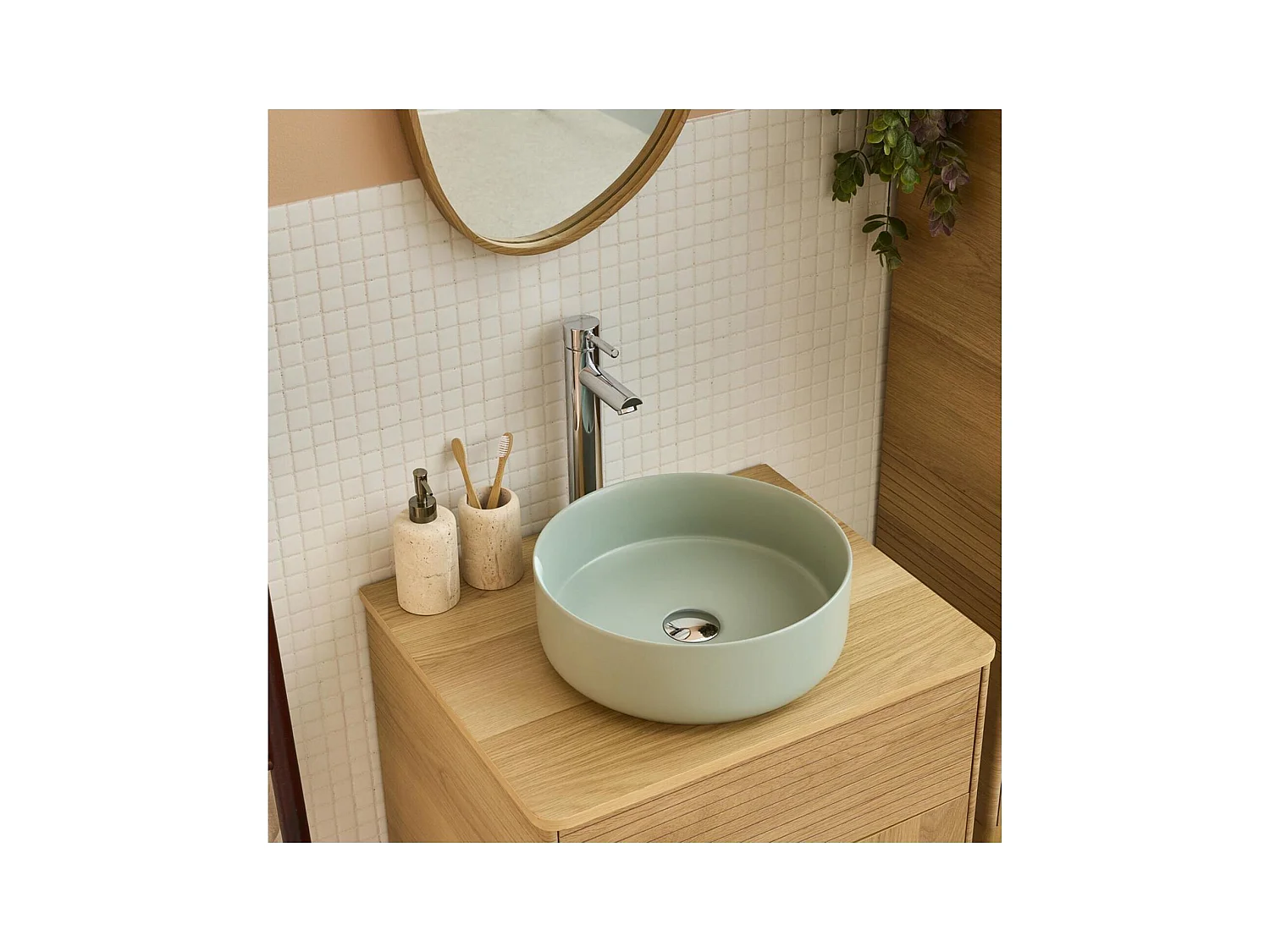 Vasque à poser ronde en céramique 36cm