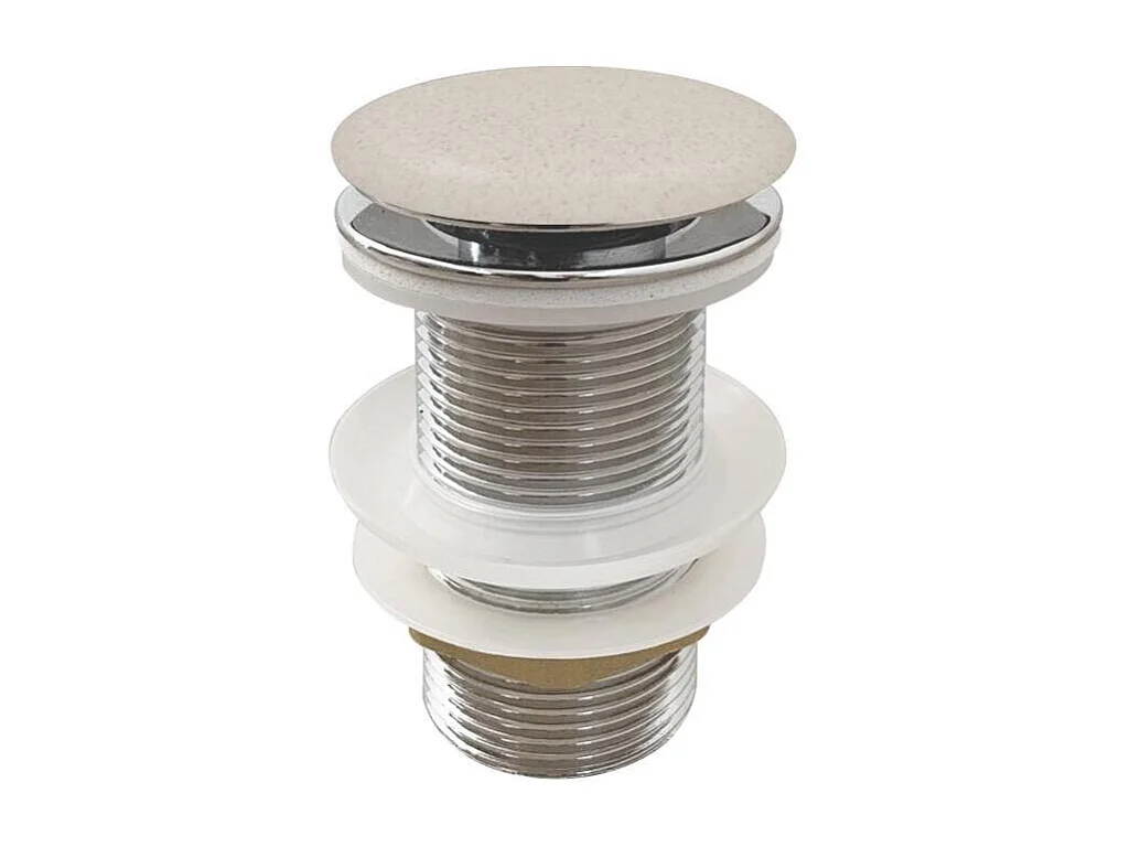 Lavabo da appoggio rotondo in gres SANDY 36x36cm + piletta JAMES