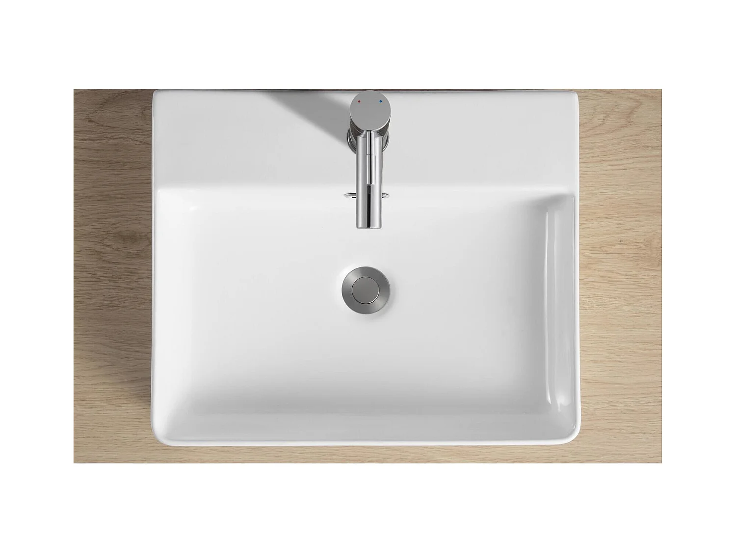 Vasque à poser ou à suspendre rectangle en céramique 50x42cm