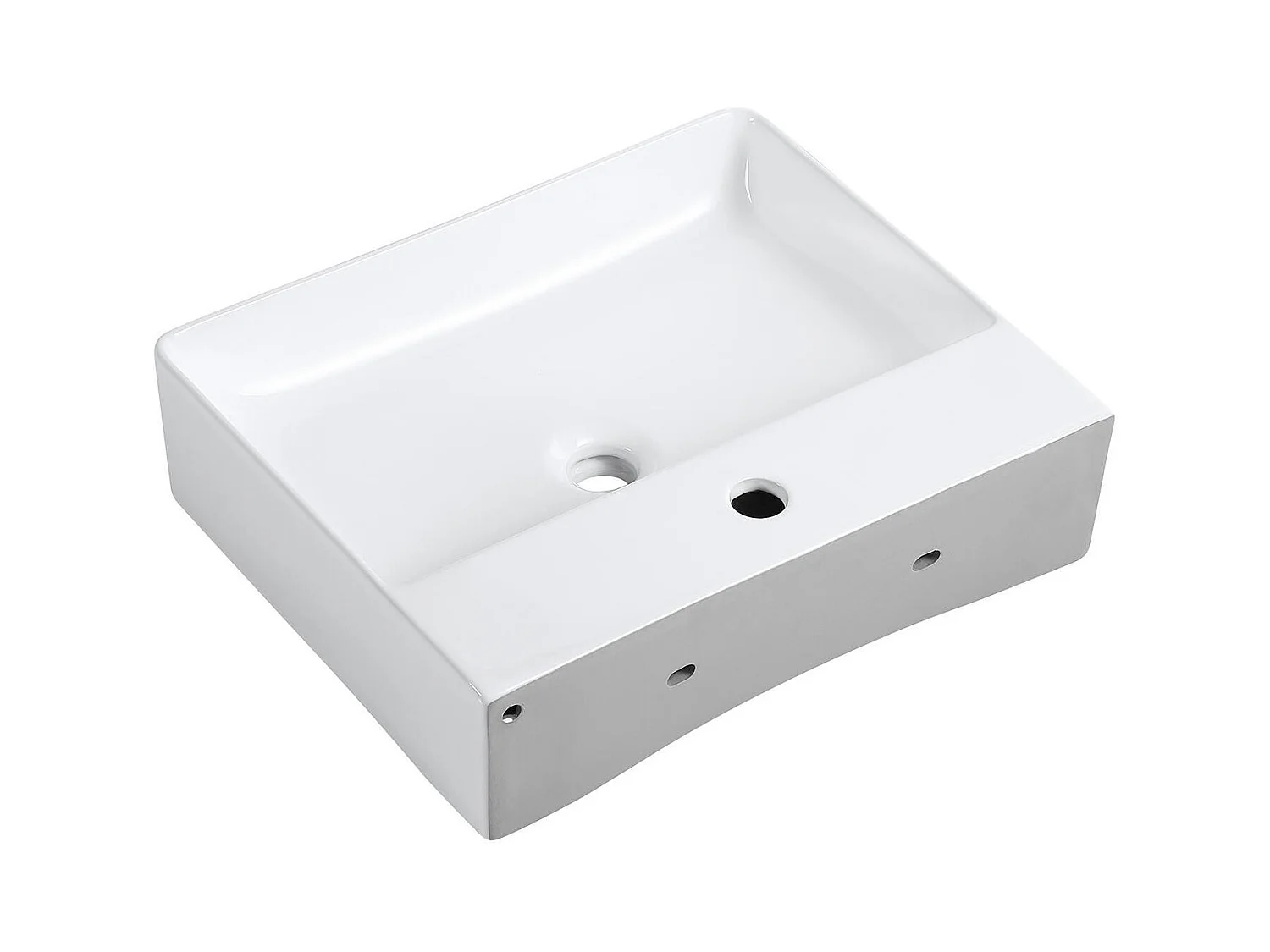 Vasque à poser ou à suspendre rectangle en céramique 50x42cm