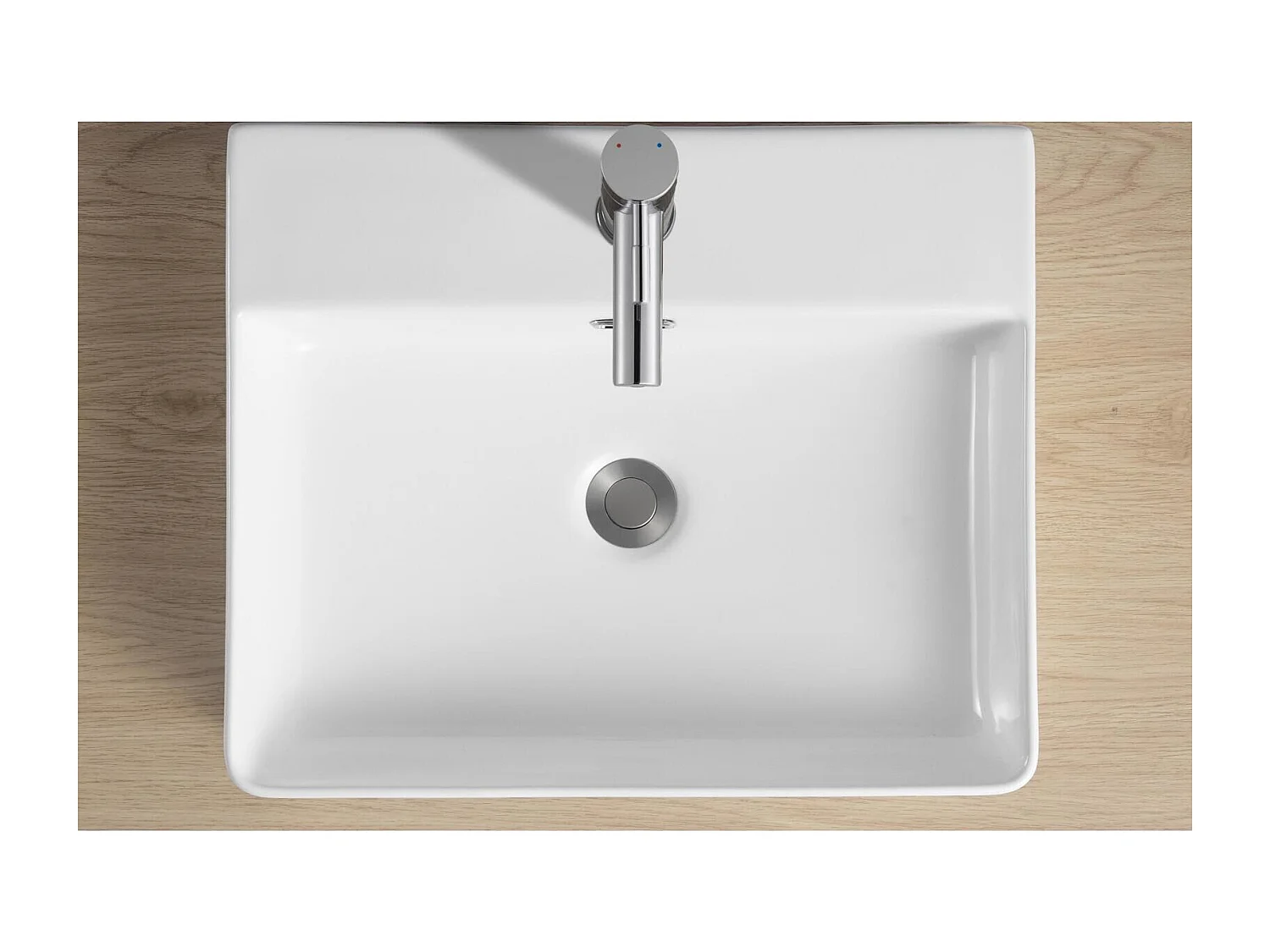 ALBA rechthoekige witte keramische opzetwastafel 50x42cm