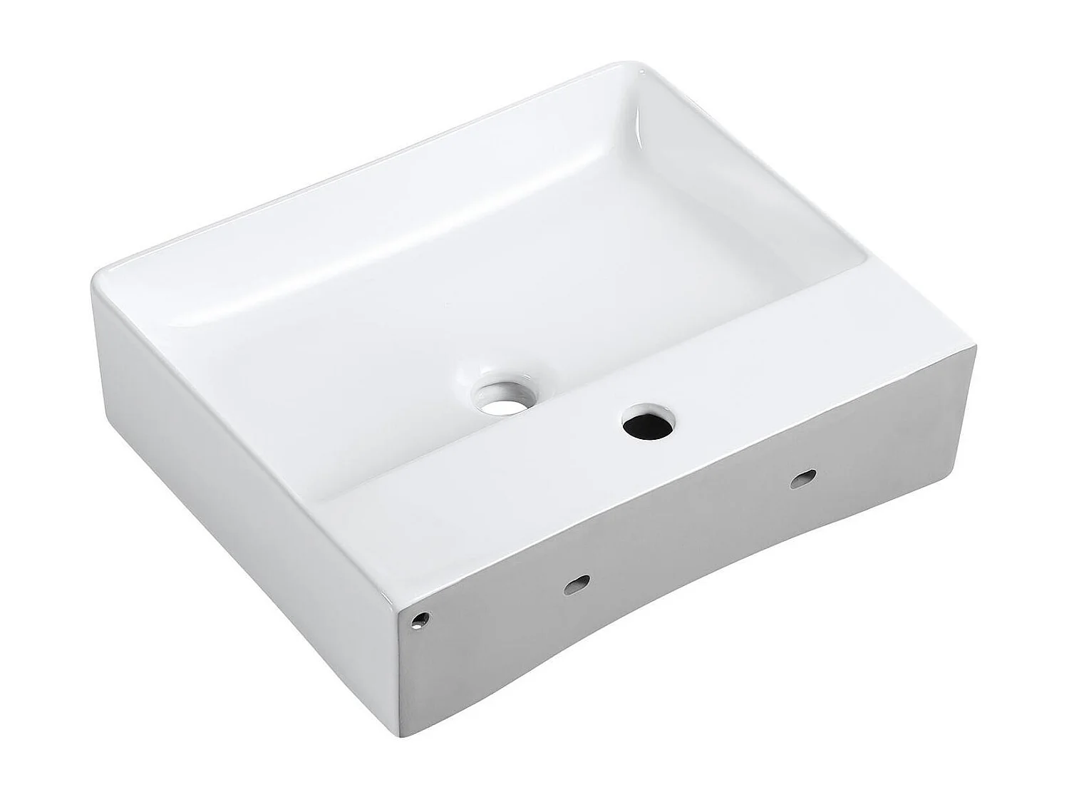 ALBA rechthoekige witte keramische opzetwastafel 50x42cm