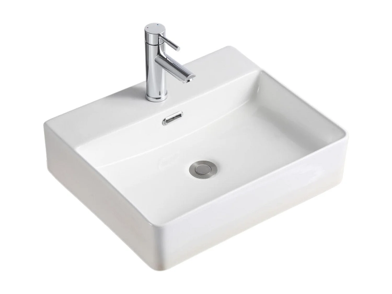 ALBA rechthoekige witte keramische opzetwastafel 50x42cm