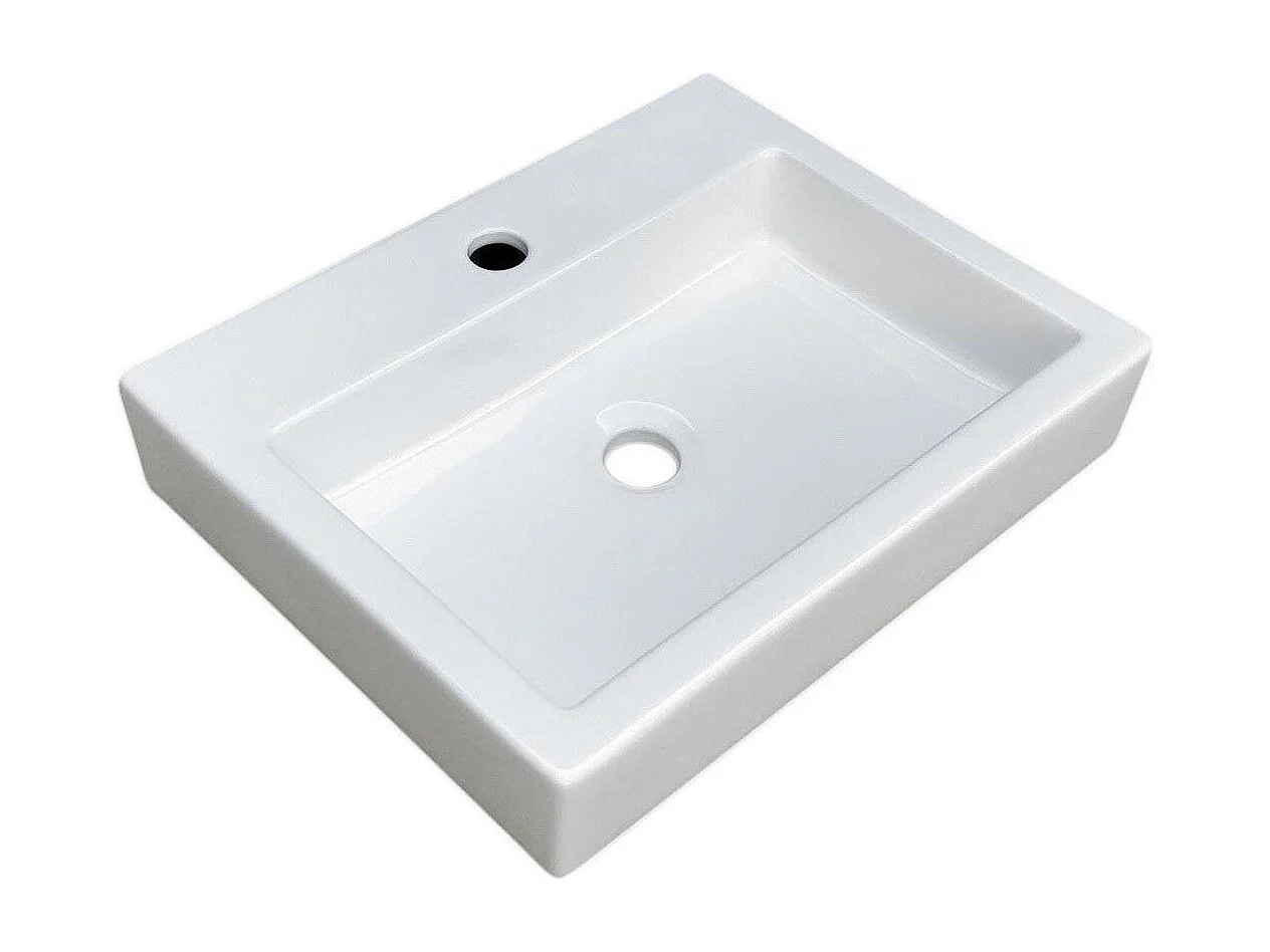 PADI 48x38cm rechthoekige witte keramische wastafel