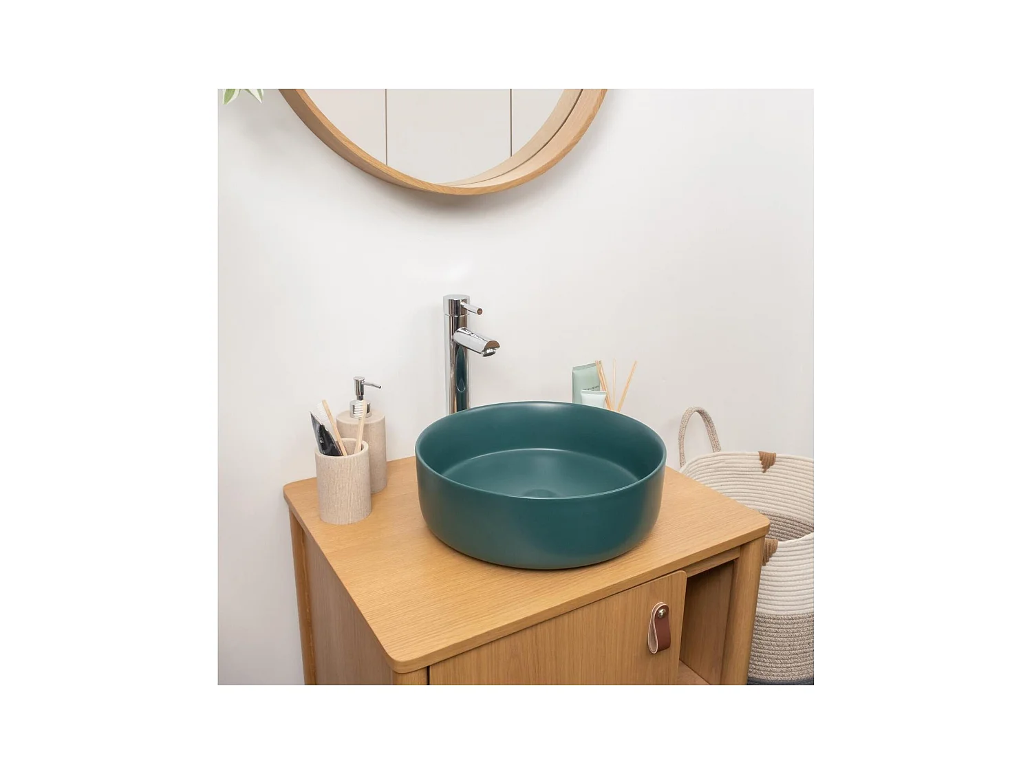 Vasque à poser ronde en céramique 36cm