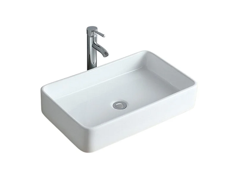 Umywalka nablatowa prostokątna SADDY 60x37cm z białej ceramiki
