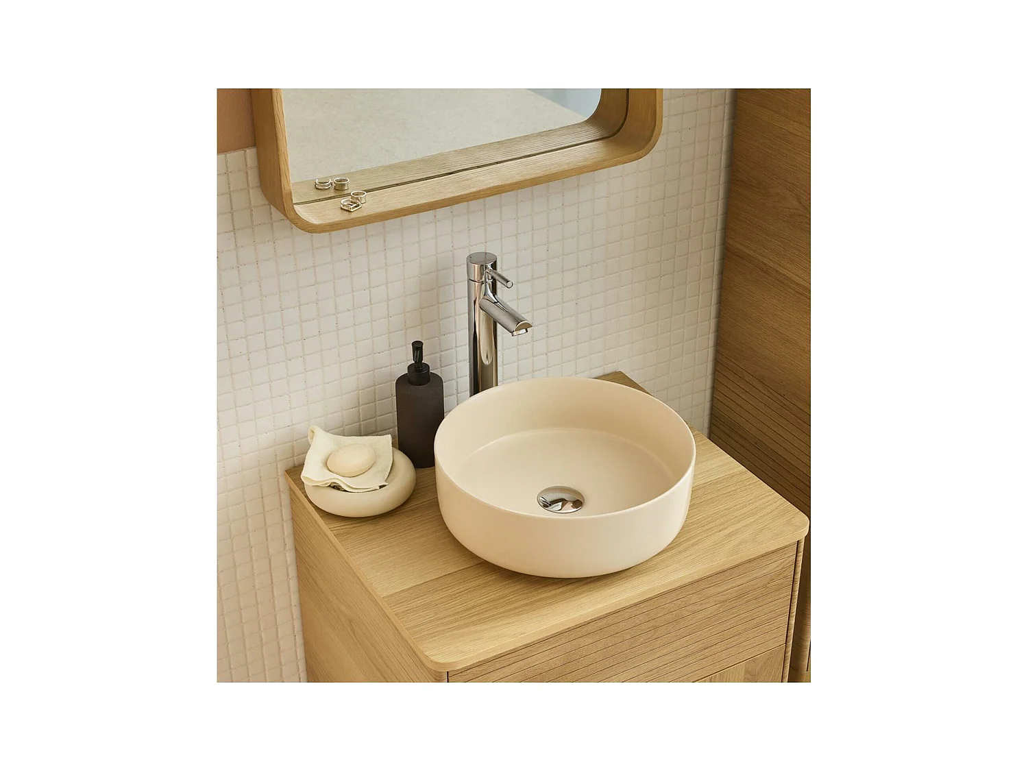 Vasque à poser ronde en céramique 36cm