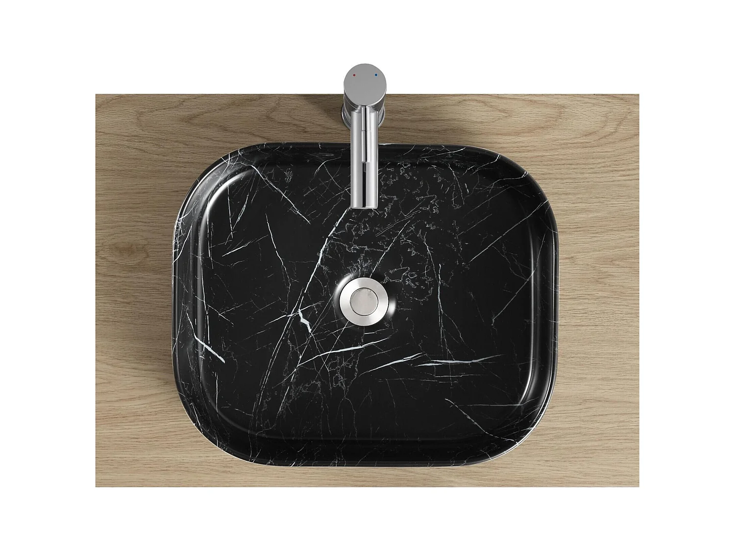 Vasque à poser rectangle en céramique 45x38cm