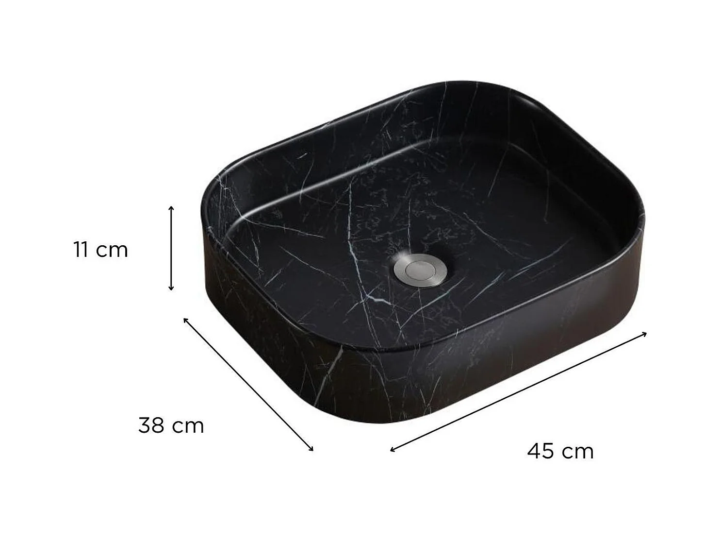 Vasque à poser rectangle en céramique 45x38cm