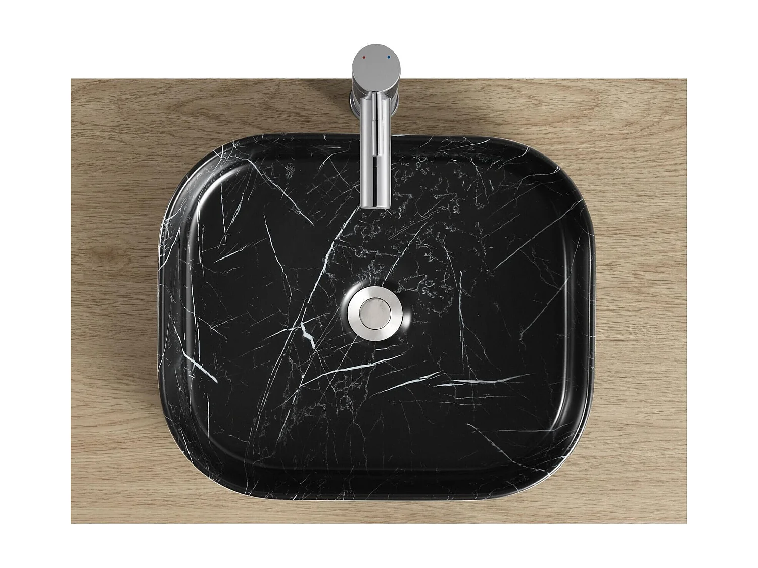 Lavabo da appoggio rettangolare in ceramica NAYA, 45x38cm