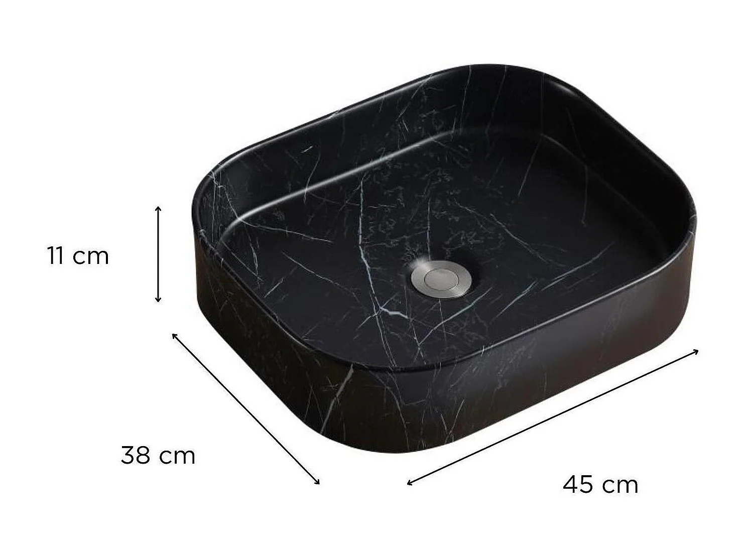 Lavabo sobre encimera rectangular de cerámica NAYA, 45x38cm