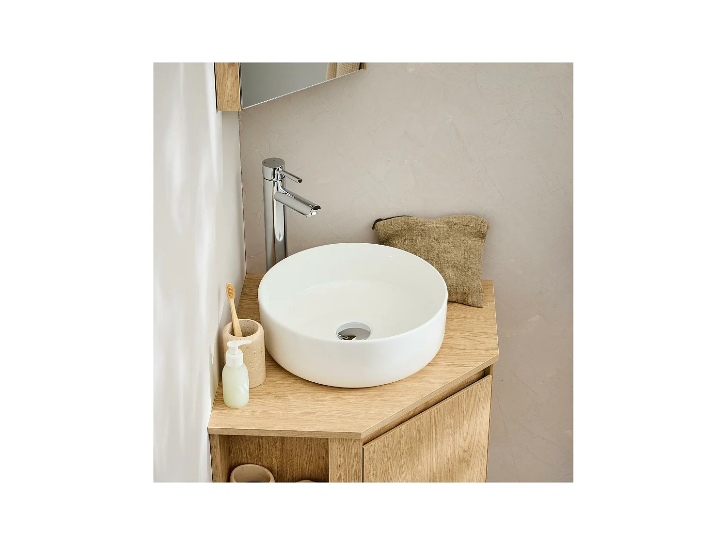 Vasque à poser ronde en céramique 36cm