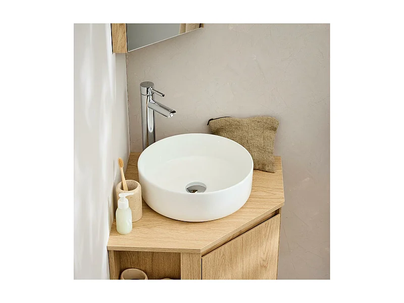 Vasque à poser ronde en céramique 36cm