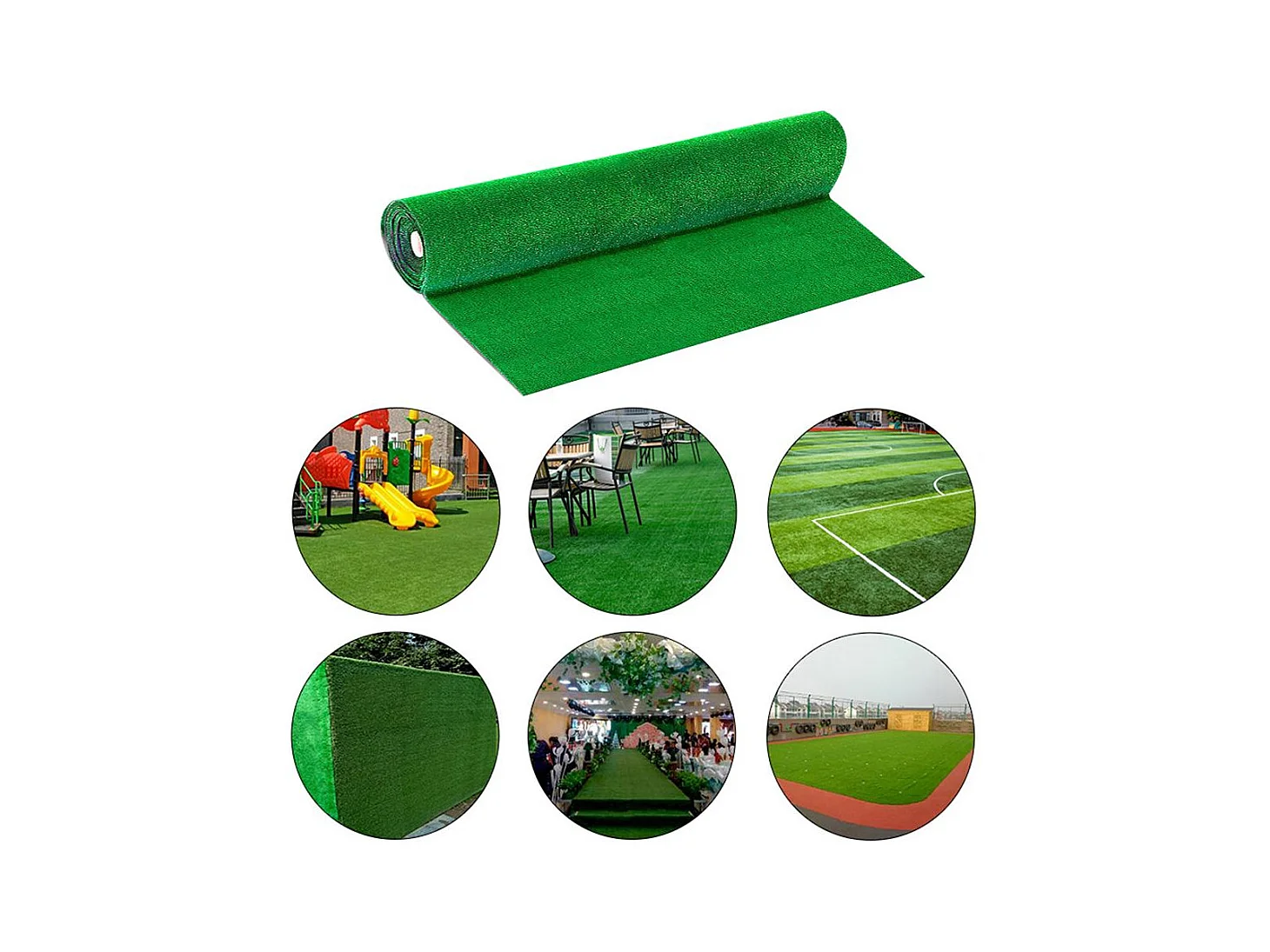 Prato Sintetico Manto Erboso Erba Finta Realistica Giardino 4 Sfumature di Colore Tappeto Erboso Sintetico Anti UV Atossico Drenante (2 x 25mt 50mq)