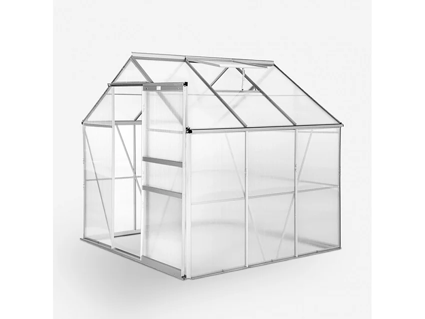 Serra da giardino alluminio porta-finestra 183x185x205 cm Nuvia185