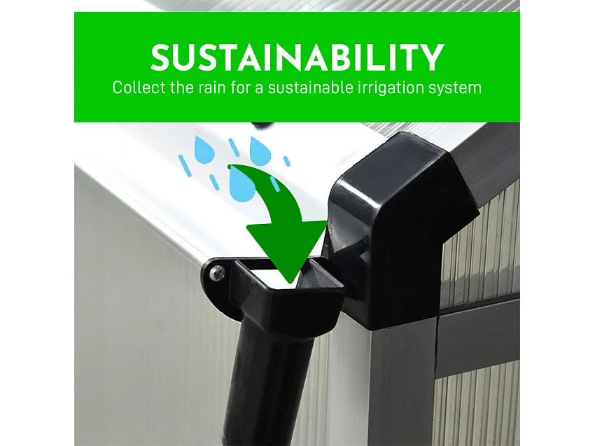 Serra da giardino alluminio porta-finestra 183x185x205 cm Nuvia185