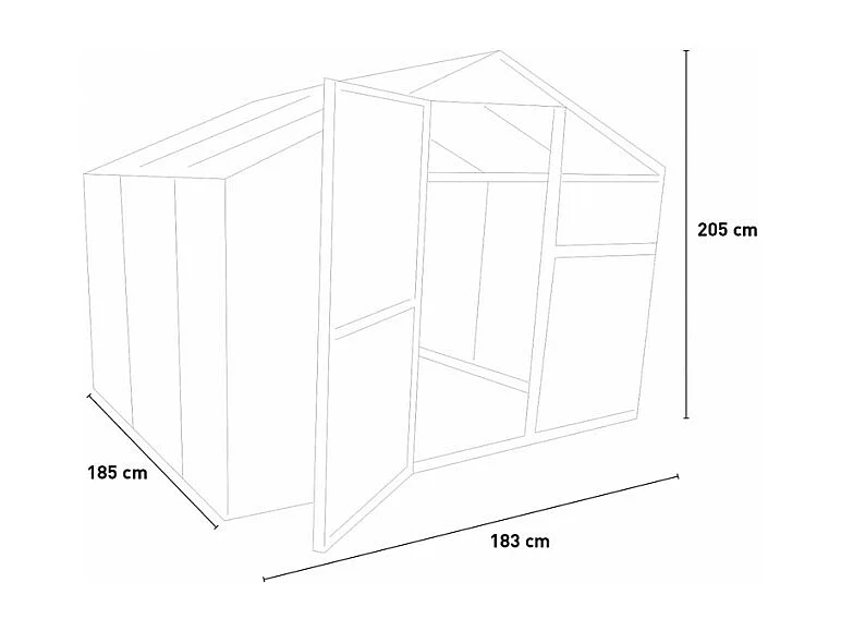Serra da giardino alluminio porta-finestra 183x185x205 cm Nuvia185