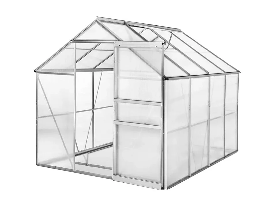 Invernadero para jardín de aluminio y policarbonato con puerta y ventana 183x245x205cm Laelia