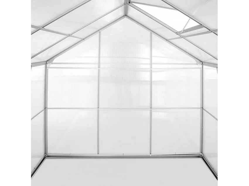 Invernadero para jardín de aluminio y policarbonato con puerta y ventana 183x245x205cm Laelia