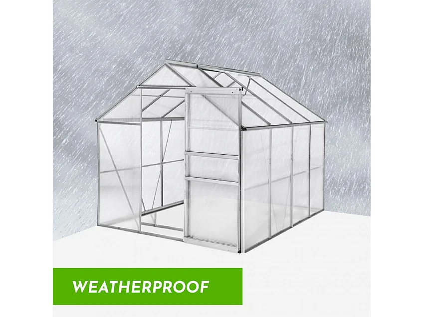 Invernadero para jardín de aluminio y policarbonato con puerta y ventana 183x245x205cm Laelia