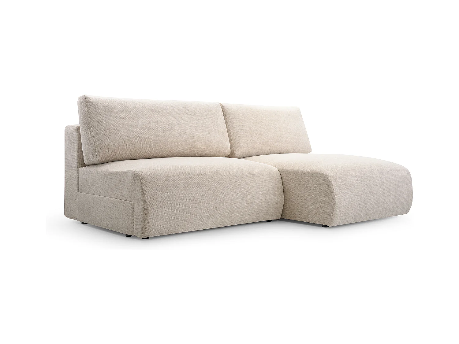 Ecksofa MILENA mit Schlaffunktion, Bettkasten & ARAGON-Stoff – 223x150x95 cm – Rechts Grün